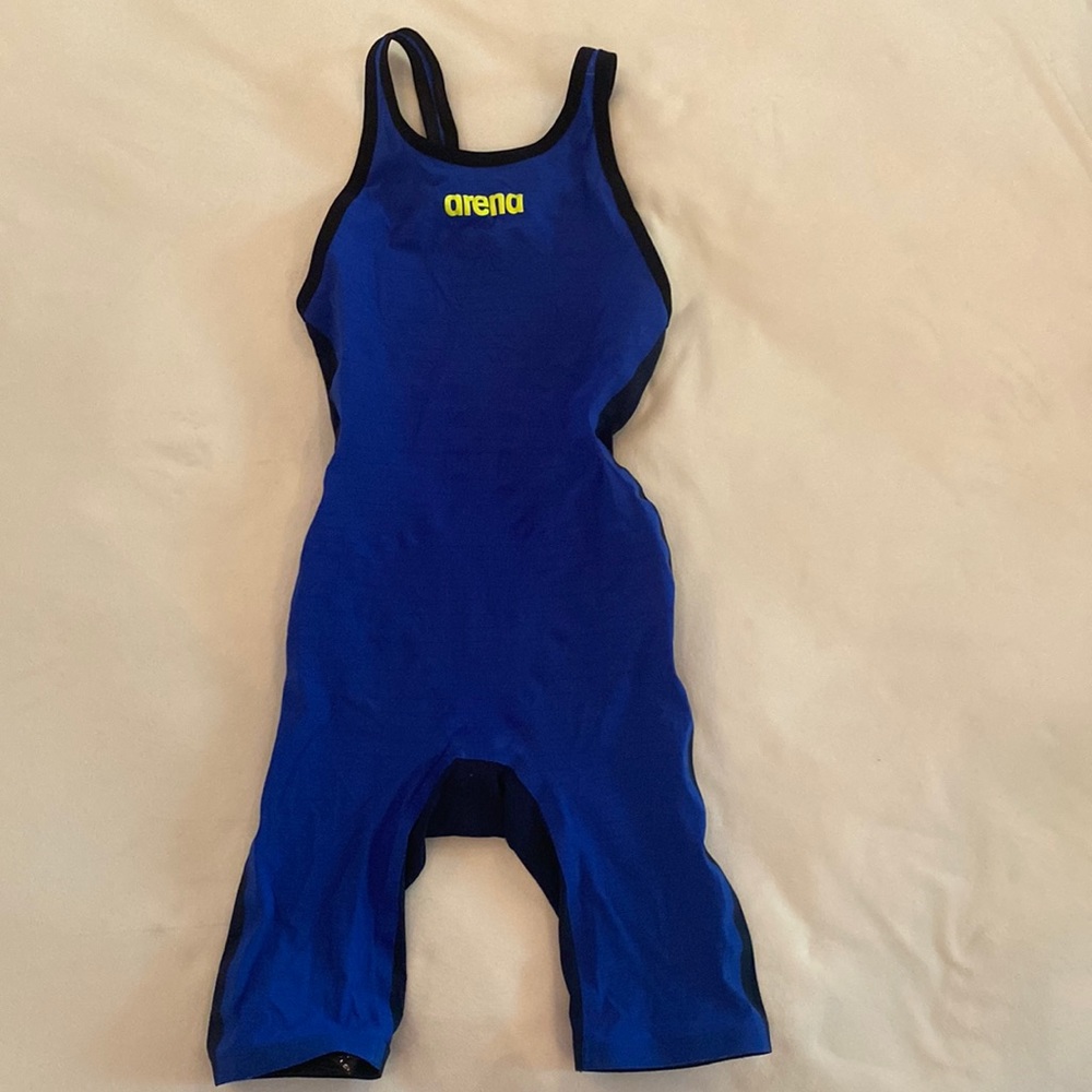 Arena Powerskin/Kneeskin Tech Suit in Royal Blue/Charcoal Grey